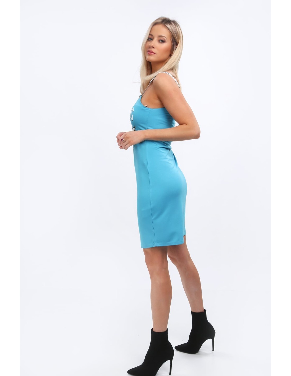 Blue dress with fitted application MP62114 - Online store - Boutique